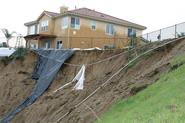 Slope Failure With Homes in Danger